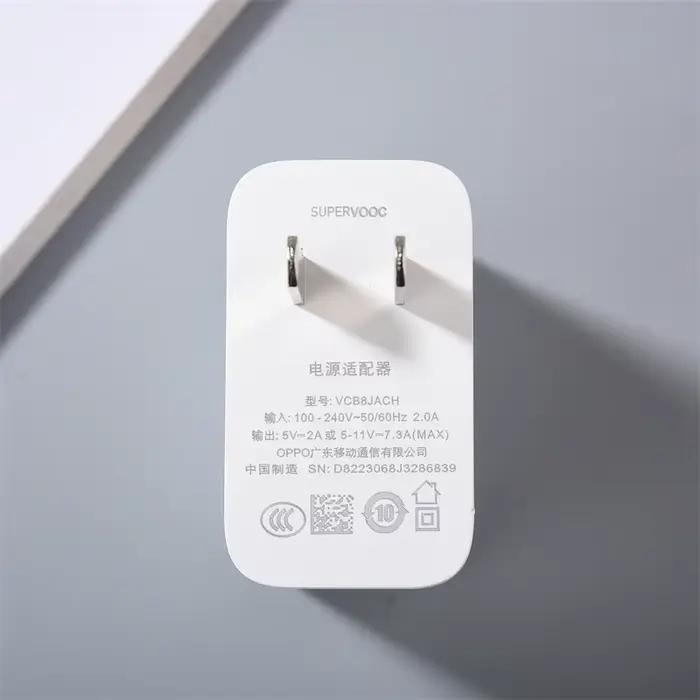 OPPO – chargeur d'origine 80W SuperVooc 2.0 EU US