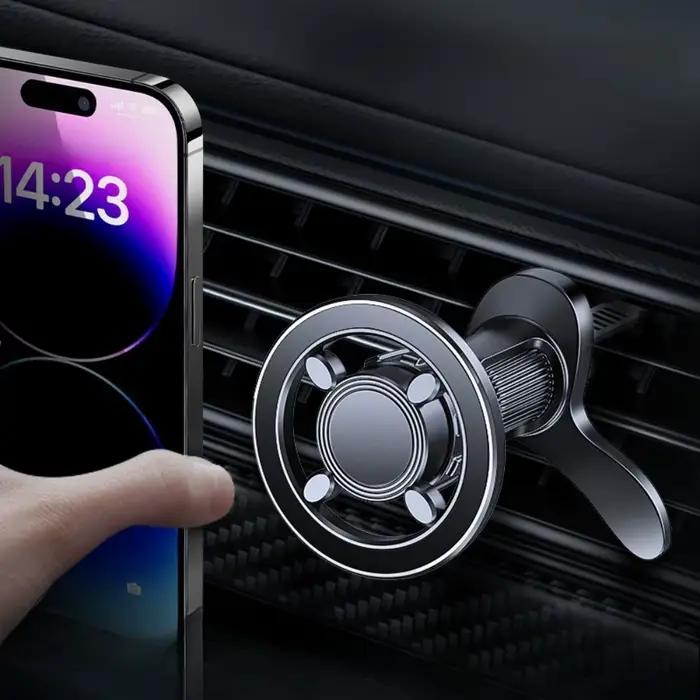 Nouveau Magsafe support de coque de téléphone pour grille d'aération de Navigation de voiture avec anneau circulaire magnétique puissant pour voitures simples et belles
