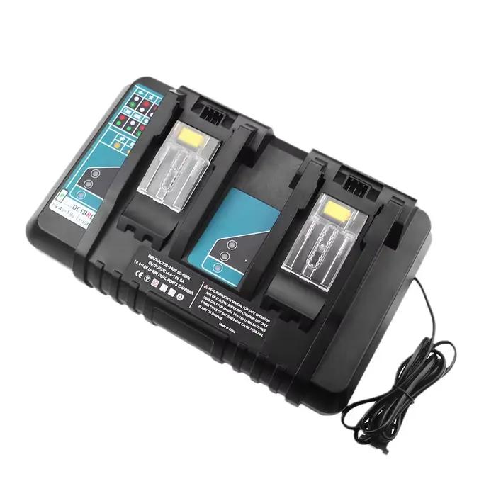 Chargeur rapide double port, station de charge portable pour batterie au lithium, chargeur de batterie pour outils électriques pour batteries Li-ion Makita 14,4-18V