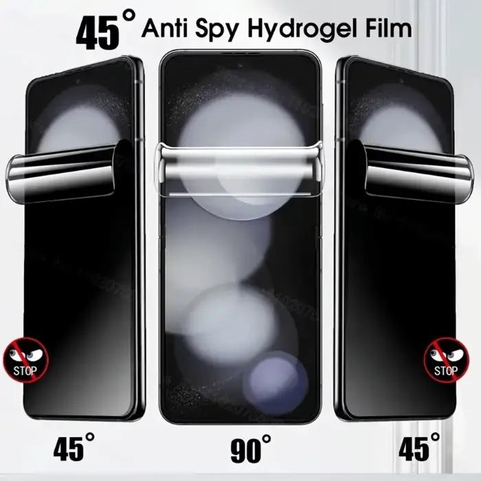 Protection de confidentialité 4 en 1 pour Samsung Z Flip 7 FE 6 5 4 3 2 Films Hydrogel résistants aux rayures Protecteurs d'écran faciles à installer