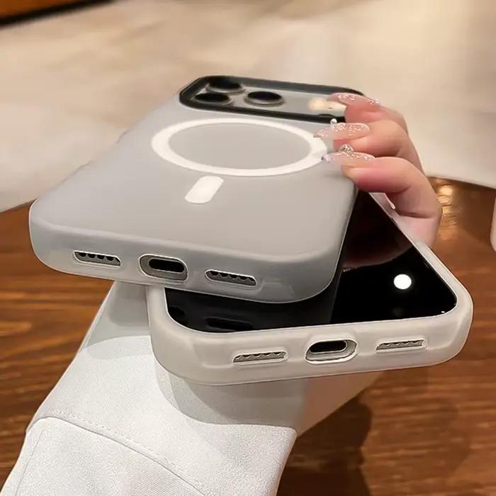 Coque de luxe antichoc magnétique 2 en 1 pour iPhone 17 Pro Max, Silicone liquide, résistance aux chocs, anti-rayures, recharge sans fil, couleurs candy, pour femmes et hommes, cadeaux pour toutes occasions
