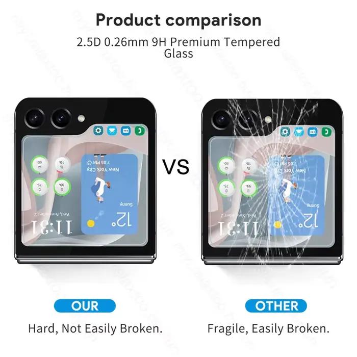 Lot de 3 protections d'écran arrière en verre trempé pour Samsung Galaxy Z Flip5 Flip6 Flip7 Flip8 Flip 5 6 7 8 – Verres de protection arrière