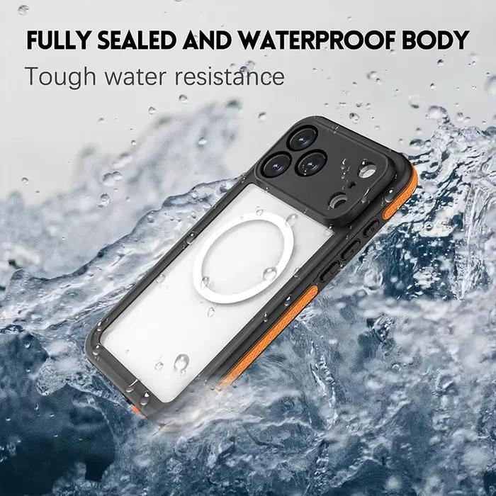 360 ° Étui de protection intégrale étanche IP68 pour iPhone 17 Pro Max, coque magnétique antichoc pour la natation et la plongée en apnée en extérieur cet été