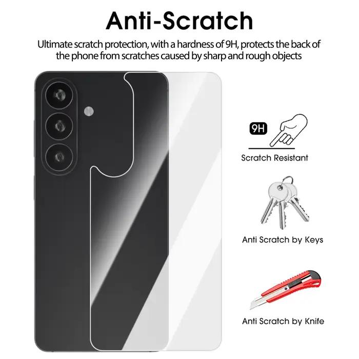 Protecteurs d'écran arrière en verre trempé pour Samsung Galaxy S26 S26Plus, Film arrière transparent Ultra HD anti-rayures pour Samsung S26U S26+