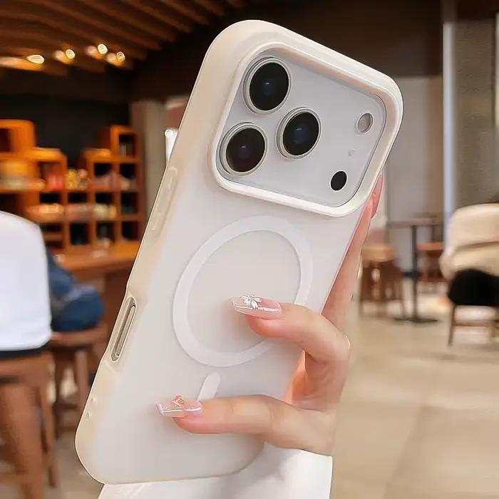 Coque de luxe antichoc magnétique 2 en 1 pour iPhone 17 Pro Max, Silicone liquide, résistance aux chocs, anti-rayures, recharge sans fil, couleurs candy, pour femmes et hommes, cadeaux pour toutes occasions