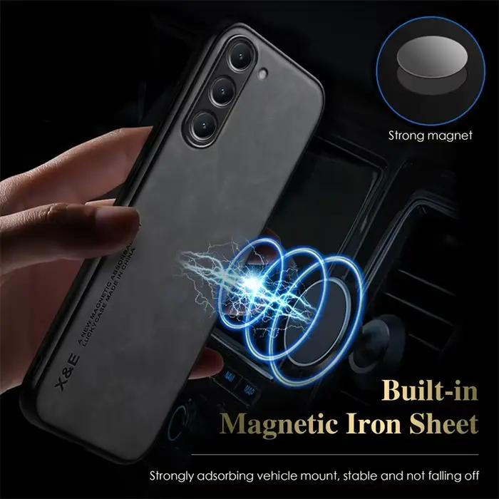 Étui magnétique en cuir de mouton pour Samsung Galaxy S24 S23 S22 S21 FE S20 Plus Note 20 Ultra Coque