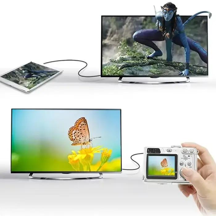 Câble HDMI 1080p 3D plaqué or pour moniteurs tablettes caméras cartes graphiques ordinateurs portables HDTV Projection d'affichage haute qualité