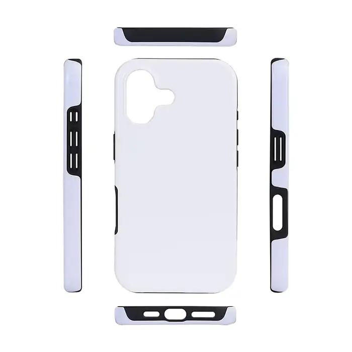 Coque de téléphone 2-en-1 enduite par sublimation 3D pour iPhone 17 16 12 13 14 15 Pro Max Plus htvront h17