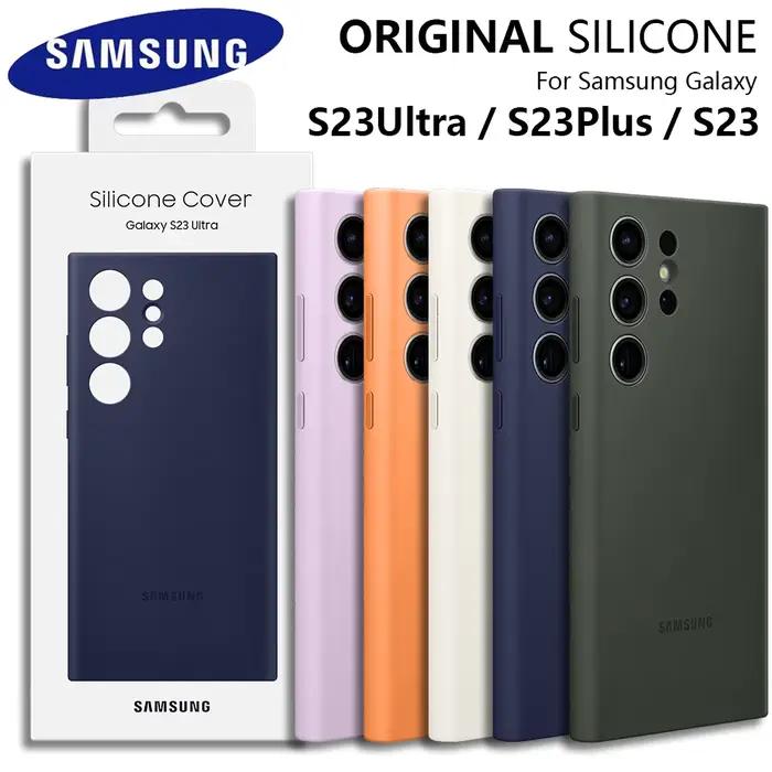 Coque originale en Silicone souple de haute qualité pour Samsung Galaxy S23 Ultra S23 Plus