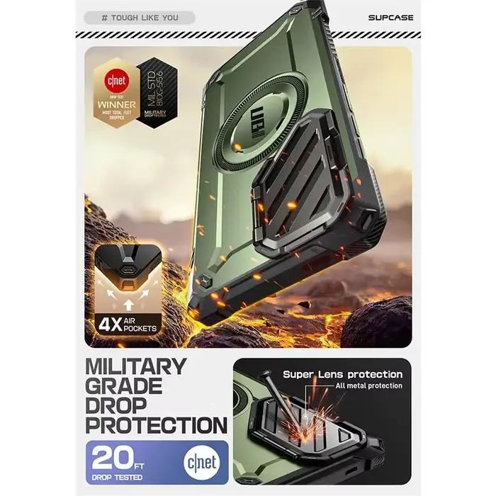 Coque de téléphone magnétique robuste avec support de déclinaison de la couverture de l'appareil photo