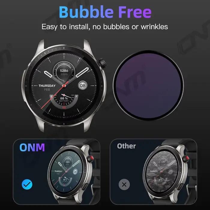 Protecteur d'écran pour Amazfit GTR 4 3 Pro 2 Balance T-Rex Active Max, film de protection souple anti-rayures, couverture complète, accessoires pour adultes, résistant aux rayures et durable