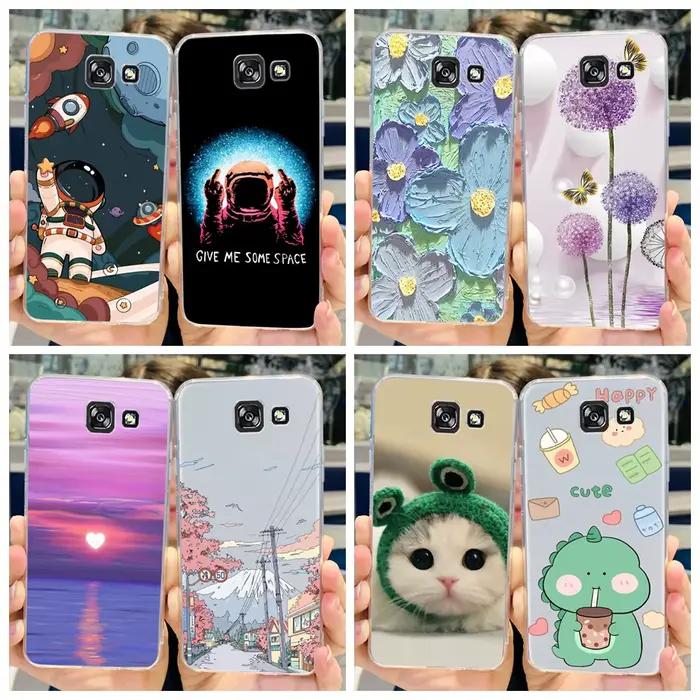 Pour Samsung Galaxy A5 2017 étui mignon peint couverture souple Silicone coque de téléphone