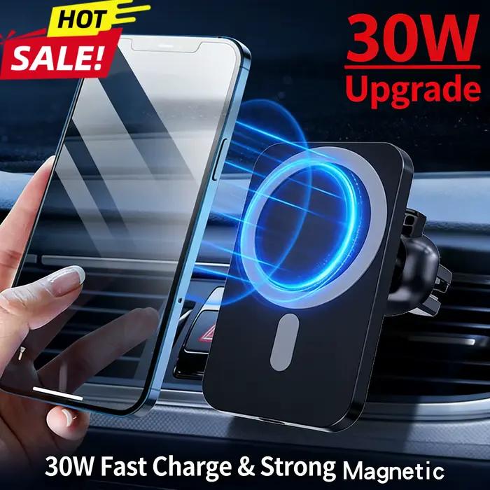Chargeur de voiture sans fil MagSafe 30W pour iPhone 17 16 15 14 Pro Max Samsung Xiaomi