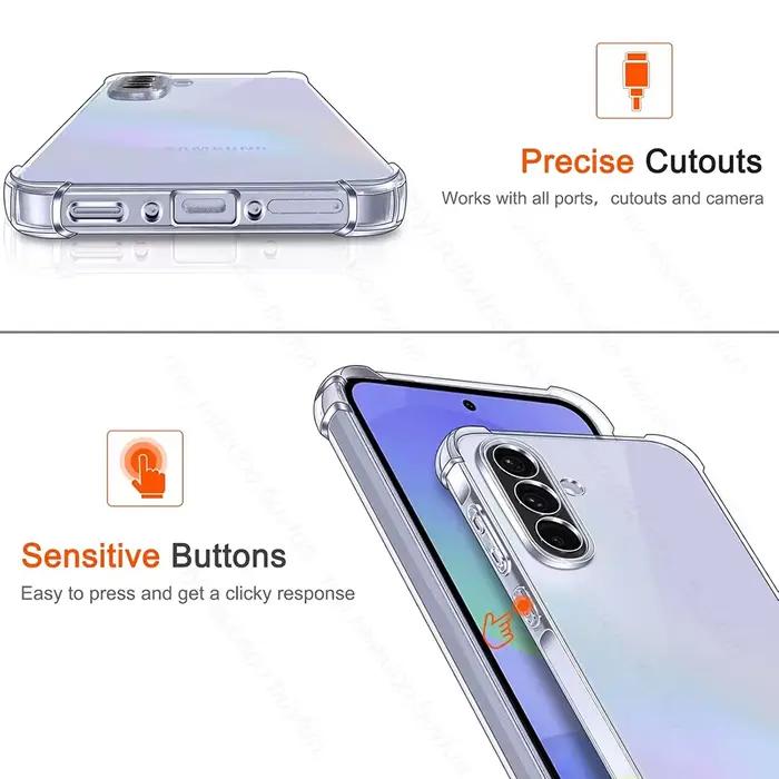 Coque souple antichoc en silicone transparente pour Samsung Galaxy A56 A36 A26 A16 A06 A07 A17 4G 5G Protection anti-rayures et anti-poussière Occasions quotidiennes et spéciales