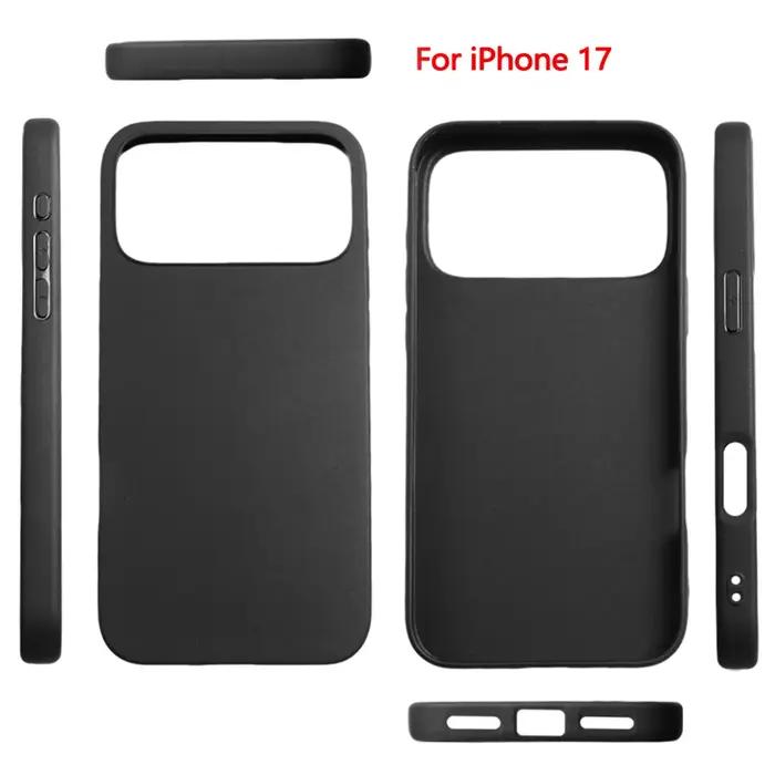 Coque de protection complète pour téléphone, toucher soyeux et doux, antichoc, anti-rayures, noire, pour IPhone 17ProMax/17 Pro/17 Air/17