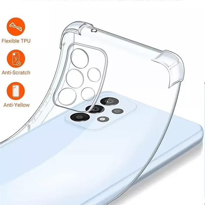 Coque en silicone transparente antichoc pour Samsung A15 A25 A35 A55 A54 A34 A14 A04 A53 A73 A33 A23 A13 A52 A32 A51 A71 A50 A7 A9 A8 Capa Protection Antichoc Design Ergonomique Couleurs Douces