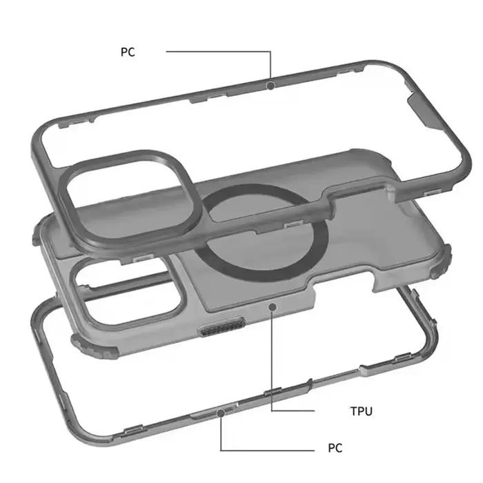 Coque blindée magnétique robuste 3 en 1 pour iPhone 17 Air 16 15 14 13 12 Pro Max Plus 16Pro protection anti-rayures anti-empreintes digitales nouvelle génération