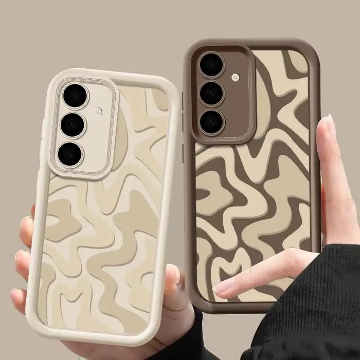 Coque de téléphone à motif rayé pour Samsung Galaxy A57 A27 A37 A56 A16 A17 A36 A26 A55 A54 A15 S26 S25 S24 S23 S22