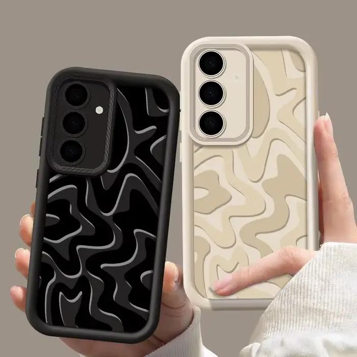 Coque de téléphone à motif rayé pour Samsung Galaxy A57 A27 A37 A56 A16 A17 A36 A26 A55 A54 A15 S26 S25 S24 S23 S22