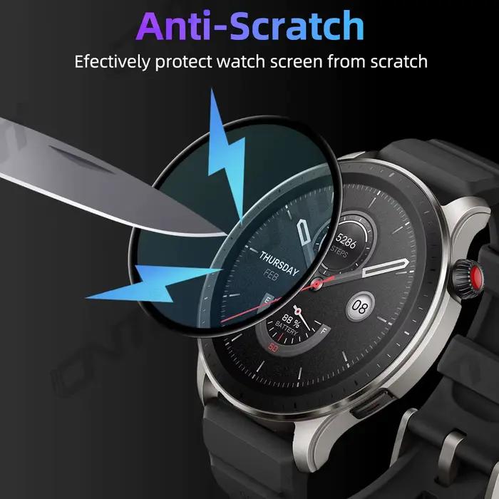 Protecteur d'écran pour Amazfit GTR 4 3 Pro 2 Balance T-Rex Active Max, film de protection souple anti-rayures, couverture complète, accessoires pour adultes, résistant aux rayures et durable