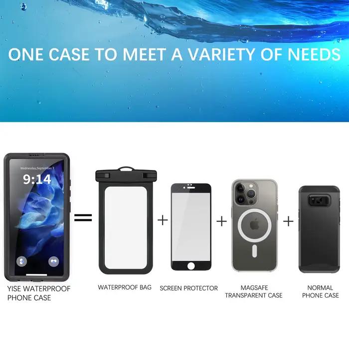 Coque de téléphone étanche IP68 avec lanière magnétique pour Samsung Galaxy S25 Ultra S24 (Lot : S23 n'a pas une