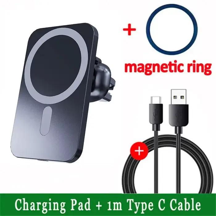Chargeur de voiture sans fil MagSafe 30W pour iPhone 17 16 15 14 Pro Max Samsung Xiaomi