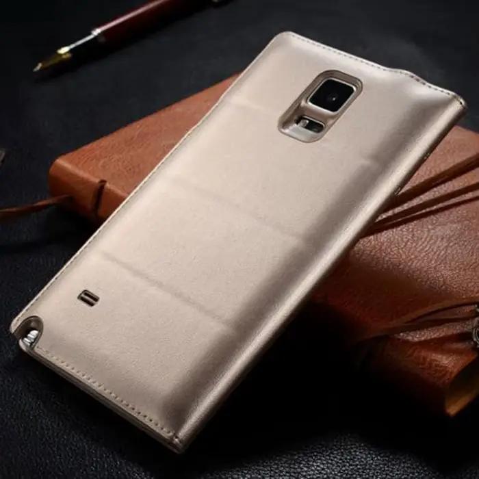 Pour Samsung Galaxy Note 4 Note4 étui intelligent SM N910 N910F N910C N910H coque de téléphone en cuir antichoc Flip couverture avec puce d'origine