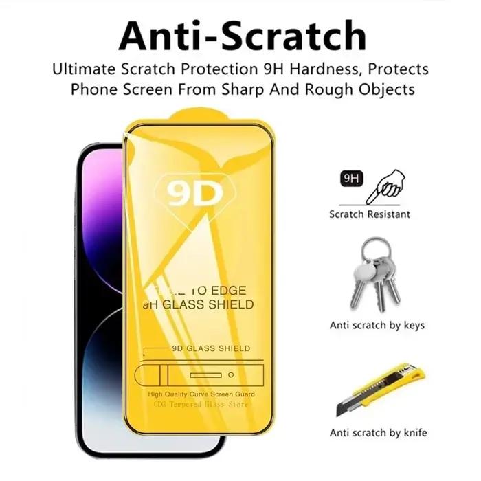 Lot de 5 films de protection d'écran 9D pour Xiaomi Redmi Note 14 13 Pro 5G 12 11 10 9 8 9S 10S 11S 12S 14S 15C 14C 9A