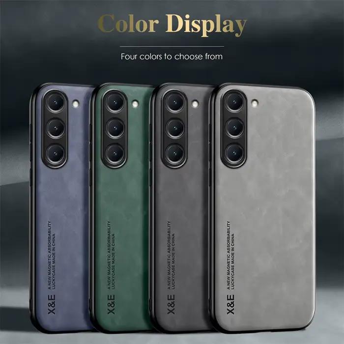 Étui magnétique en cuir de mouton pour Samsung Galaxy S24 S23 S22 S21 FE S20 Plus Note 20 Ultra Coque