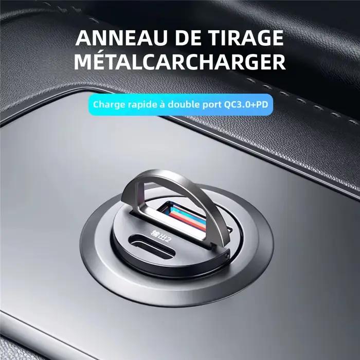 Chargeur de voiture mini QC3.0 PD 100W/200W 12-24V, chargeur rapide USB Type C pour voiture, compatible avec Xiaomi, Samsung, Huawei, iPhone.