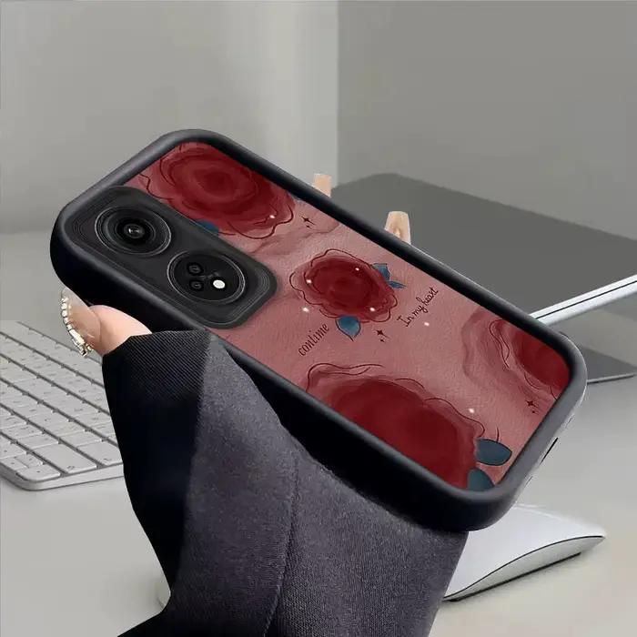 Coque de téléphone en silicone fleur rose de luxe pour Oppo Reno8T, Reno 8 T, 4G, 5G, Reno8 T, protection de l'appareil photo, coque arrière