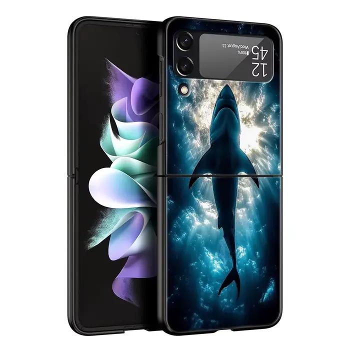 Coque de téléphone Shark pour Samsung Galaxy Z Flip3 Flip4 Flip5