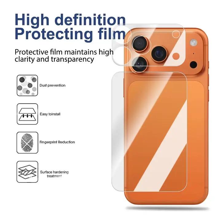 1-3 ensembles 17PM Films de protection pour iPhone 17 Pro Max 17Pro protecteur d'écran arrière doux PET Ultra mince clair anti-rayures Film d'objectif