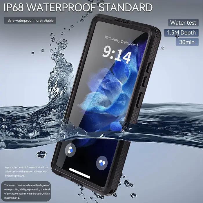Coque de téléphone étanche IP68 avec lanière magnétique pour Samsung Galaxy S25 Ultra S24 (Lot : S23 n'a pas une