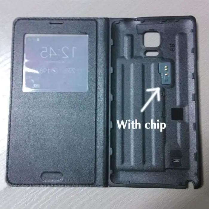 Pour Samsung Galaxy Note 4 Note4 étui intelligent SM N910 N910F N910C N910H coque de téléphone en cuir antichoc Flip couverture avec puce d'origine