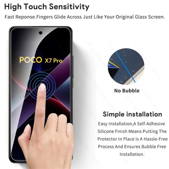5-1 pièces 9H verre trempé pour Poco X7 Pro 5G