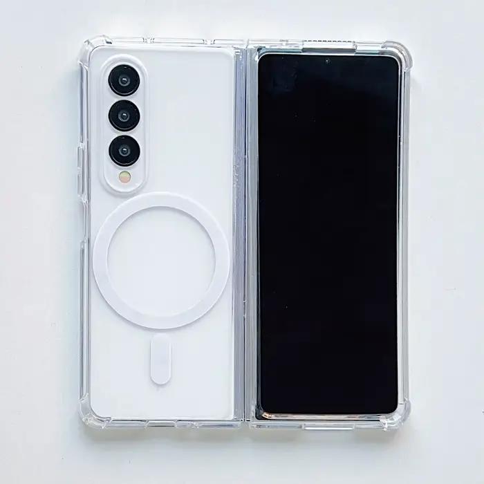 Coque magnétique transparente et résistante aux chocs pour Samsung Galaxy Z Fold série Z Fold3 Fold4 Fold5 Fold6 occasions spéciales style protection invisible