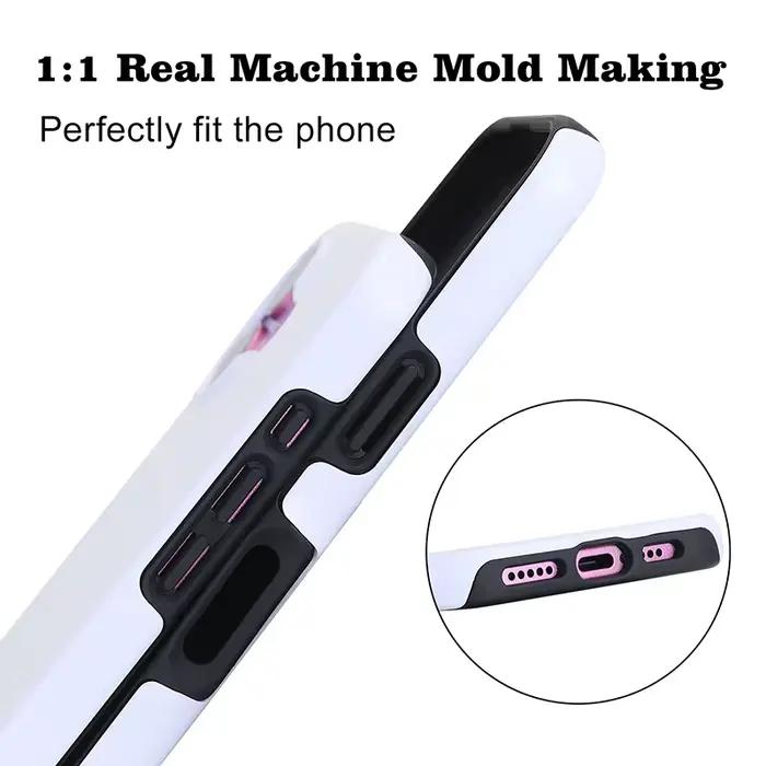 Coque de téléphone 2-en-1 enduite par sublimation 3D pour iPhone 17 16 12 13 14 15 Pro Max Plus htvront h17