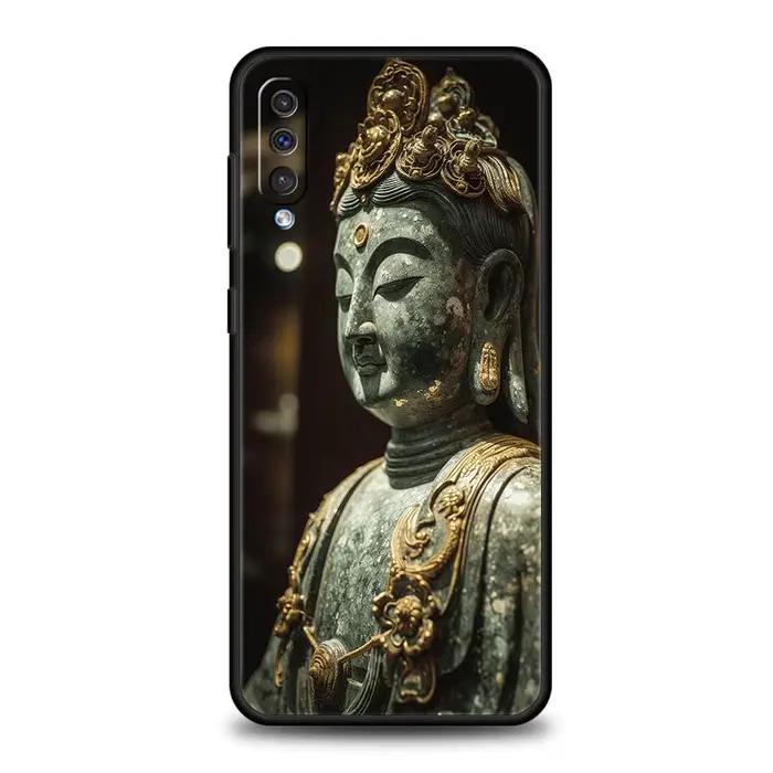Coque de téléphone avec statue de Bouddha en pierre pour Samsung A56 A36 A26 A54 A52 A24 A14 A50 A72 A70 A40 A06 A12 A22 A34 A42 A32 A04s A16 5G