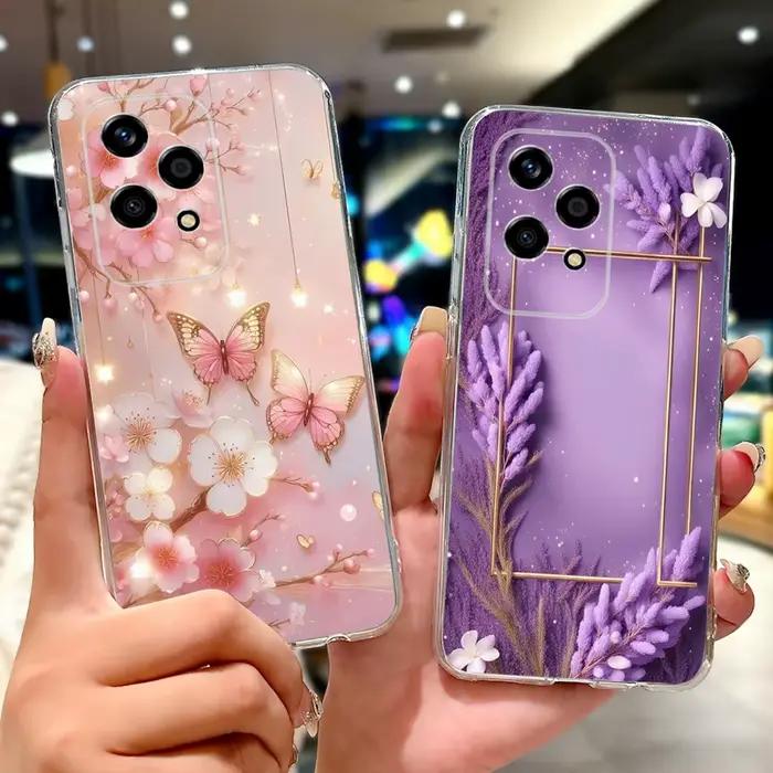 Pour Honor 200 Lite étui mignon amour coeur papillon peint couverture clair Silicone coque de téléphone