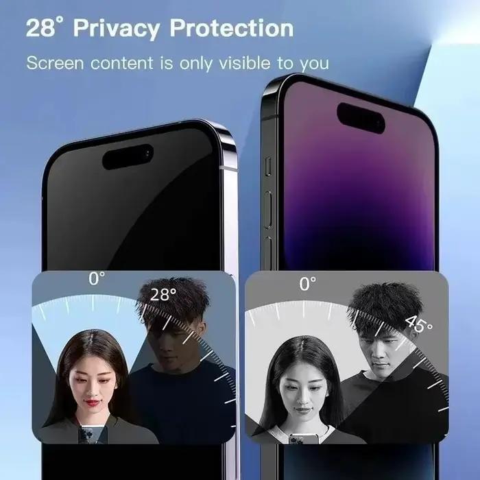 Protéctions d'écran anti-espion en verre trempé pour iPhone 17 Pro Max 16 Plus et autres modèles, installation sans poussière, anti-rayures, anti-éblouissement, confidentialité numérique