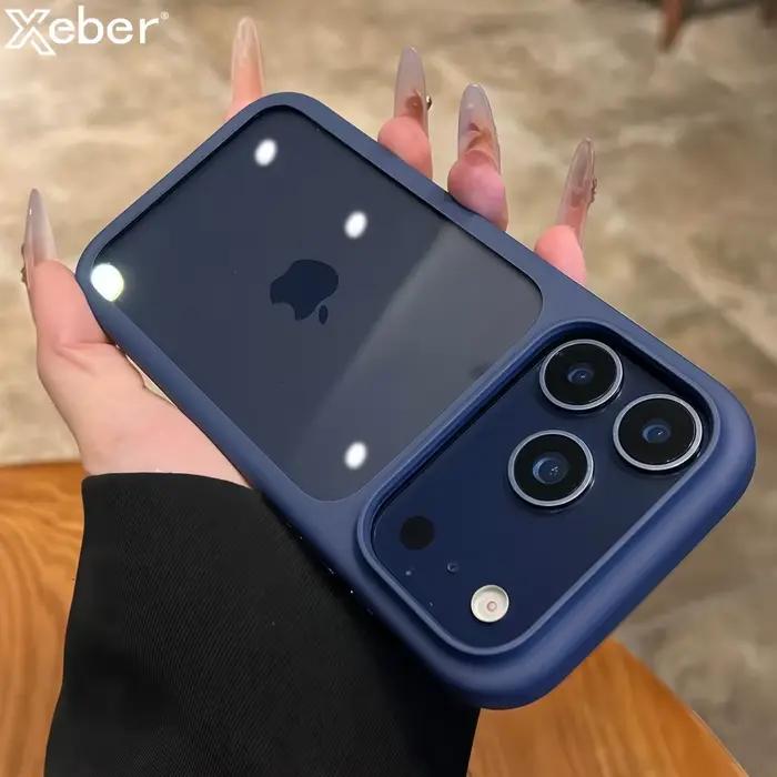 Coque de téléphone transparente antichoc avec bouton tactile intelligent pour iPhone 17 Pro Max 16 Pro 17