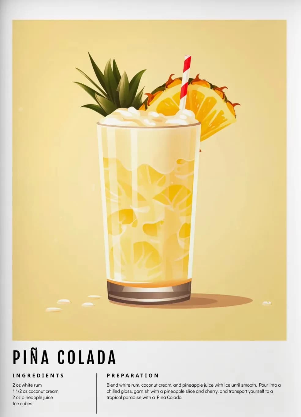 Affiche de bar à cocktails classique Margarita, Hugo Spritz, Aperol, impression sur toile, décoratio