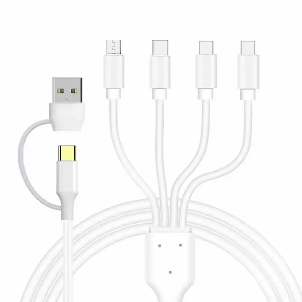 Câble de charge multi-prise 4 en 2, USB et Type C vers Type C / Micro USB / Câble de charge pour iPhone, pour téléphone portable, MP3 et plus