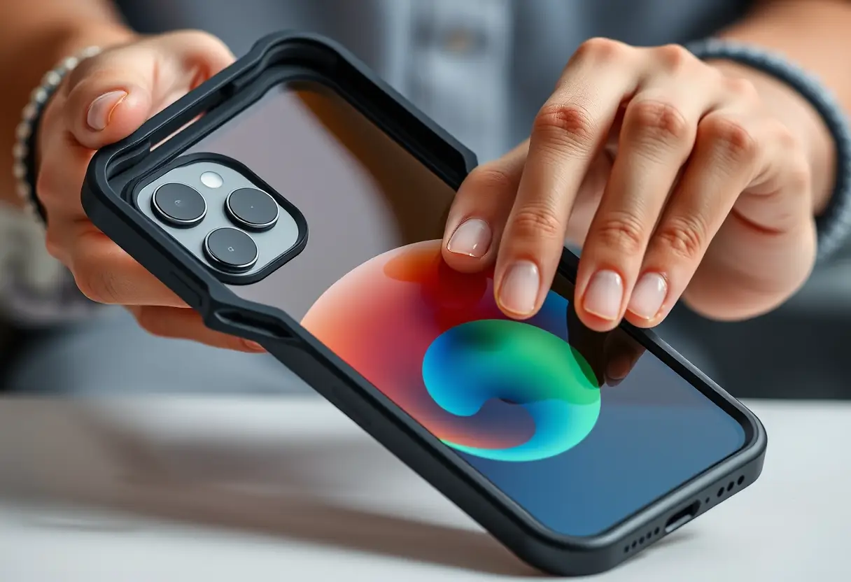 Un cas hybride innovant en train d'être retiré d'un iPhone 13